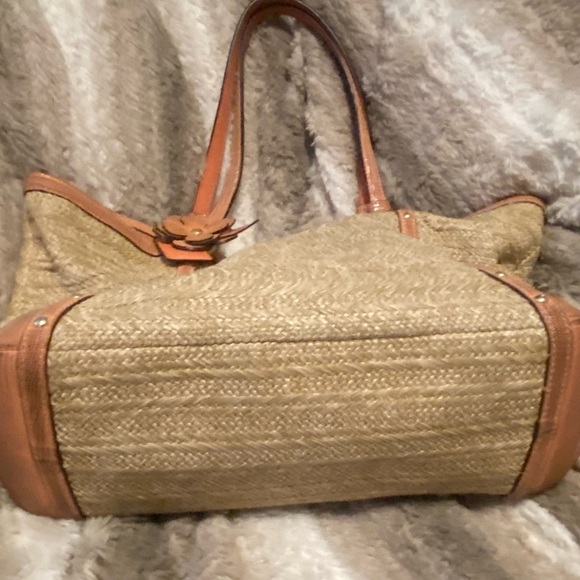 Coach Straw Tote with Distressed Embossed Details - Picture 14 of 16